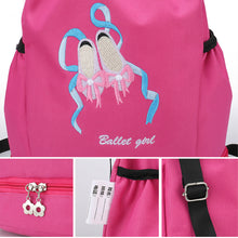 Load image into Gallery viewer, Children's Dance Backpack Shoes Little Girl Embroidery Large Capacity Drawstring Bag Ballet Latin Chinese Dance Supplies