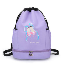 Load image into Gallery viewer, Children's Dance Backpack Shoes Little Girl Embroidery Large Capacity Drawstring Bag Ballet Latin Chinese Dance Supplies