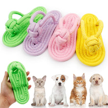 Load image into Gallery viewer, Pet Dog Cotton Slipper Rope Toy Dog Chewing Squeaky Toy Pet Teeth Training Molar Toys Interactive Dog Chew Toy