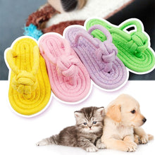 Load image into Gallery viewer, Pet Dog Cotton Slipper Rope Toy Dog Chewing Squeaky Toy Pet Teeth Training Molar Toys Interactive Dog Chew Toy
