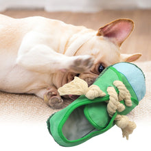 Load image into Gallery viewer, Imitation Canvas Shoes Pet Dog Bite Toy Teeth Training Molar Toys Puppy Sound Squeak Soft Chew Toy for Small Large Dogs Bite Resistant