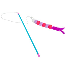 Load image into Gallery viewer, Funny Feather Cat Plush Teaser Wand with Bell Pet Interactive Feather Toys Cat Stick Toy for Kitten Catching Toy Playing Teaser Cat Supplies