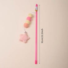 Load image into Gallery viewer, Funny Feather Cat Plush Teaser Wand with Bell Pet Interactive Feather Toys Cat Stick Toy for Kitten Catching Toy Playing Teaser Cat Supplies