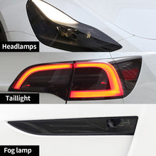 Load image into Gallery viewer, 2Pcs/4Pcs TPU Car Blackened Headlight Taillight Foglight Protective Film Headlight Tail Lamp Color Changing Films For Tesla Model 3 Y