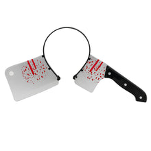 Load image into Gallery viewer, Halloween Horror Props Blood Fake Ax Saws Knife Headband for Halloween Party Masquerade Mischief Props Decoration Kids Toy Gifts