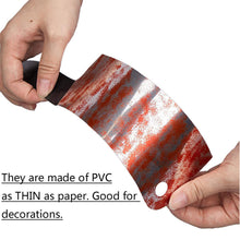 Load image into Gallery viewer, Halloween Party Plastic Blood Knife Tools Set Horror Spooky Haunted House Hanging Knife Garland Banner Sticker Background Decoration