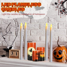 Load image into Gallery viewer, LED Flameless Pointed Candle Light Electronic Candles Battery Powered Long Candle Light for Party Wedding Christmas Event Halloween