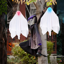 Load image into Gallery viewer, Halloween Hanging Ghost Decorations Ghost Pendant Ornament With LED Lights for Home Outdoor Hanted House Party Horror Props