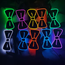 Load image into Gallery viewer, Glow in the Dark LED Bow Tie Luminous Flashing Necktie For Birthday Party Wedding Christmas Decoration Halloween Cosplay Costume