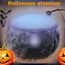Load image into Gallery viewer, Halloween Witch Pot Smoke Machine Fog Maker Water Fountain Fogger Color Changing Mist Machine Party Prop Halloween Decoration