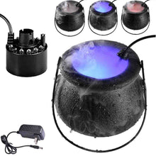 Load image into Gallery viewer, Halloween Witch Pot Smoke Machine Fog Maker Water Fountain Fogger Color Changing Mist Machine Party Prop Halloween Decoration