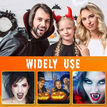 Load image into Gallery viewer, 1Pair Vampire Teeth Zombie Fangs DIY Cosplay Props DIY Solid Denture Adhesive Solid Glue False Teeth Resin Fangs for Masquerade Decoration