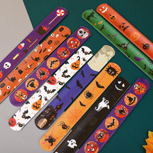 Load image into Gallery viewer, 5/10pcs Halloween Slap Bracelet Cartoon Skeleton Wrist Strap Christmas Kid Friendship Couples Bracelets Cosplay Party Decoration