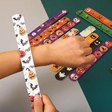 Load image into Gallery viewer, 5/10pcs Halloween Slap Bracelet Cartoon Skeleton Wrist Strap Christmas Kid Friendship Couples Bracelets Cosplay Party Decoration