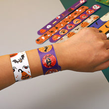 Load image into Gallery viewer, 5/10pcs Halloween Slap Bracelet Cartoon Skeleton Wrist Strap Christmas Kid Friendship Couples Bracelets Cosplay Party Decoration