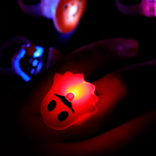 Load image into Gallery viewer, 5Pcs/10Pcs LED Light Halloween Ring Glowing Pumpkin Ghost Skull Rings Kids Gift Halloween Party Decoration for Home Horror Props Supplies