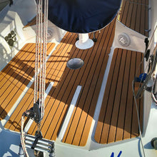Load image into Gallery viewer, 2.4M Self-Adhesive EVA Foam Boat Marine Flooring Faux Teak Decking Sheet Striped Yacht Mat Decking Boat EVA Foam Floor Mat