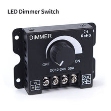 Load image into Gallery viewer, DC12V-24V 30A LED Dimmer Switch 360W Voltage Adjustable Regulator Controller For LED Strip Light Lamp Dimming Dimmers