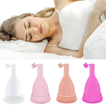 Load image into Gallery viewer, Reusable Menstrual Cup Period Medical Silicone Menstrual Cup Silicone Cup Flap Excretable Women Menstrual Cup