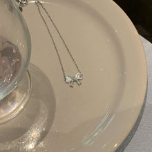 Load image into Gallery viewer, Opal Bowknot Necklace Versatile Alloy Bowknot Pendant Necklace Clavicle Chain Jewelry Accessory for Women