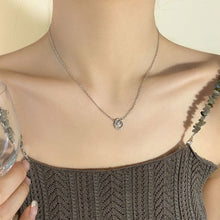 Load image into Gallery viewer, Geometric Ring Zircon Necklace Simple Temperamental Alloy Necklace Clavicle Chain Jewelry Accessory for Women