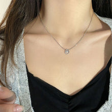 Load image into Gallery viewer, Geometric Ring Zircon Necklace Simple Temperamental Alloy Necklace Clavicle Chain Jewelry Accessory for Women