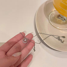 Load image into Gallery viewer, Geometric Ring Zircon Necklace Simple Temperamental Alloy Necklace Clavicle Chain Jewelry Accessory for Women