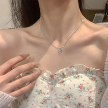 Load image into Gallery viewer, Geometric Ring Zircon Necklace Simple Temperamental Alloy Necklace Clavicle Chain Jewelry Accessory for Women