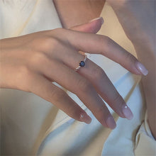 Load image into Gallery viewer, Black Zircon Heart Shaped Ring Fashionable Personalized Opening Adjustable Alloy Ring Jewelry Accessory