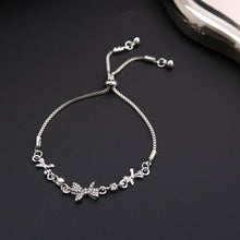 Load image into Gallery viewer, Stylish Silver Bowknot Pull Bracelet Creative Simple Shiny Alloy Bracelet Women Hand Jewelry Accessory