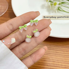 Load image into Gallery viewer, 4pairs/set Simple Resin Earrings Candy Colored Small Daily Geometric Earrings Ear Studs Women Jewelry Accessories