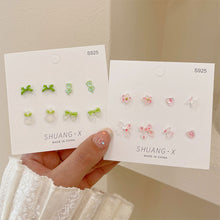 Load image into Gallery viewer, 4pairs/set Simple Resin Earrings Candy Colored Small Daily Geometric Earrings Ear Studs Women Jewelry Accessories