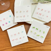Load image into Gallery viewer, 4pairs/set Simple Resin Earrings Candy Colored Small Daily Geometric Earrings Ear Studs Women Jewelry Accessories