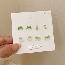 Load image into Gallery viewer, 4pairs/set Simple Resin Earrings Candy Colored Small Daily Geometric Earrings Ear Studs Women Jewelry Accessories