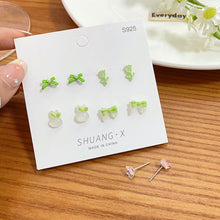 Load image into Gallery viewer, 4pairs/set Simple Resin Earrings Candy Colored Small Daily Geometric Earrings Ear Studs Women Jewelry Accessories