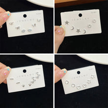 Load image into Gallery viewer, 3pairs/set Simple Silver Earrings Flower Star Animal Earrings Versatile Alloy Earrings Ear Studs Women Jewelry
