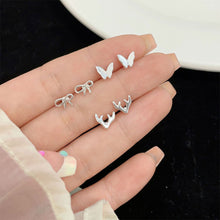 Load image into Gallery viewer, 3pairs/set Simple Silver Earrings Flower Star Animal Earrings Versatile Alloy Earrings Ear Studs Women Jewelry