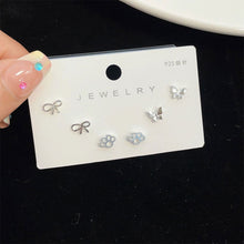 Load image into Gallery viewer, 3pairs/set Simple Silver Earrings Flower Star Animal Earrings Versatile Alloy Earrings Ear Studs Women Jewelry
