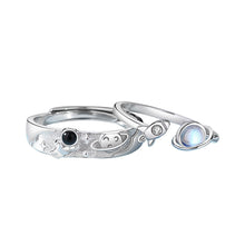 Load image into Gallery viewer, Moonstone Astronaut Couple Ring Fashion Creative Alloy Couple Ring Adjustable Ring Jewelry Gift For Men Women