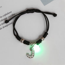 Load image into Gallery viewer, Luminous Bracelet Alloy Letter Pendant Woven Bracelet Simple Versatile Adjustable Bracelet Hand Jewelry