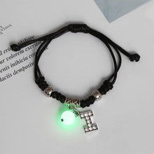 Load image into Gallery viewer, Luminous Bracelet Alloy Letter Pendant Woven Bracelet Simple Versatile Adjustable Bracelet Hand Jewelry