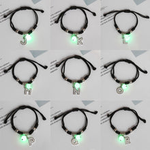 Load image into Gallery viewer, Luminous Bracelet Alloy Letter Pendant Woven Bracelet Simple Versatile Adjustable Bracelet Hand Jewelry