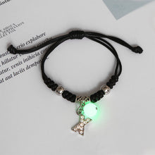Load image into Gallery viewer, Luminous Bracelet Alloy Letter Pendant Woven Bracelet Simple Versatile Adjustable Bracelet Hand Jewelry