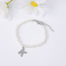 Load image into Gallery viewer, Fashionable Simple Pearl Bracelet Letter Pendant Pearl Beaded Bracelet Women Hand Jewelry Accessory