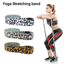 Load image into Gallery viewer, Leopard Print Yoga Pull Band Fitness Exercise Strength Training Body Shaping Elastic Band Squat Buttock Ring 76*8CM