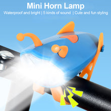 Load image into Gallery viewer, Strap Mini Bee Horn Headlights Waterproof High-Lighted LED Light Plant USB Charging Night Riding Headlights Children's Balance Mountain Bike Decorative Horn