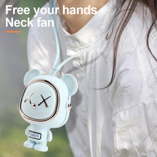 Load image into Gallery viewer, Space Bear Neck Small Fan Usb Charging Three-Speed Adjustable Wind Without Fan Blade Silent Portable Handheld Fan Summer Cooling Tool