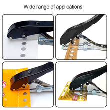 Load image into Gallery viewer, 6/8/10MM Edge Banding Punch Hand Strong Round Hole Flat Bevel Punch Woodworking Pliers Paper PVC Membership Card Puncher
