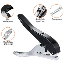 Load image into Gallery viewer, 6/8/10MM Edge Banding Punch Hand Strong Round Hole Flat Bevel Punch Woodworking Pliers Paper PVC Membership Card Puncher
