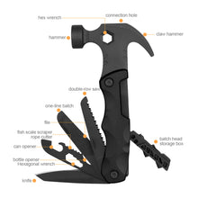 Load image into Gallery viewer, 13 IN 1 Outdoor Multifunctional Stainless Steel Claw Hammer Portable Collapsible Emergency Survival Camping Tool Hammer With Storage Bag